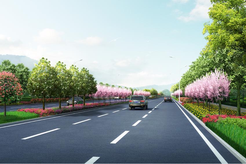 景观绿化项目包含道路中分带,侧分带以及道路外侧约20米范围景观绿化