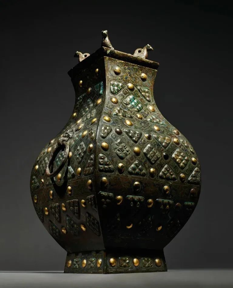 古道具中国美術　漢 青銅製 雙環乳釘紋圓壺』置物 賞物 貴重物品