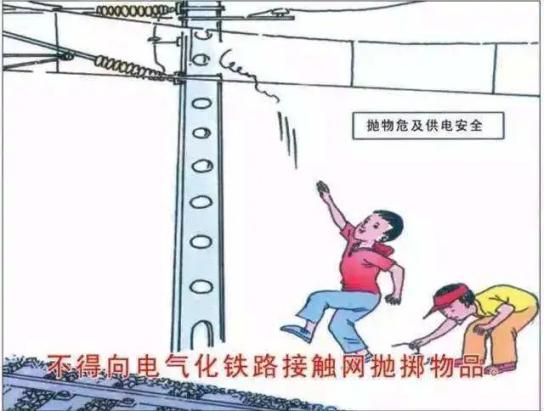 禁止向接触网投掷物品