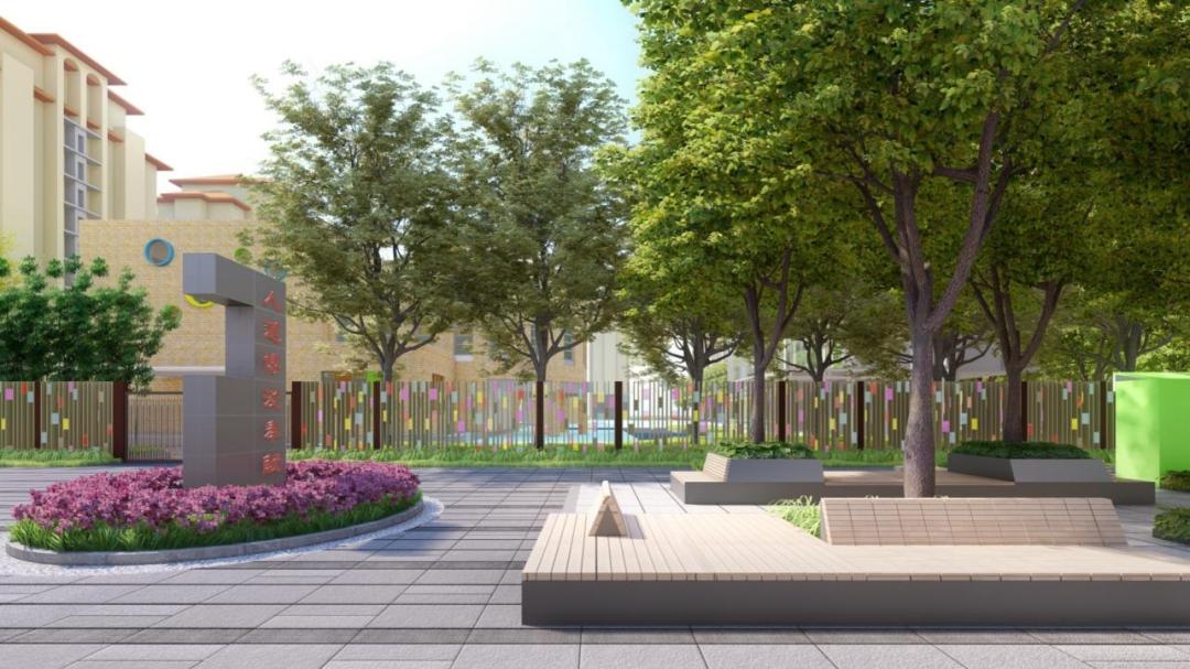 爱心园在社区服务中心公共区域 将采用半透明的红十字主题艺术装置