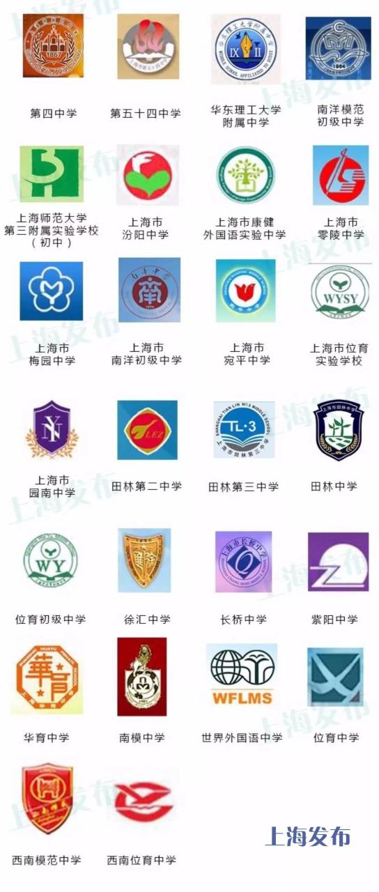 上海16区383所初中校徽长啥样,有侬的母校伐