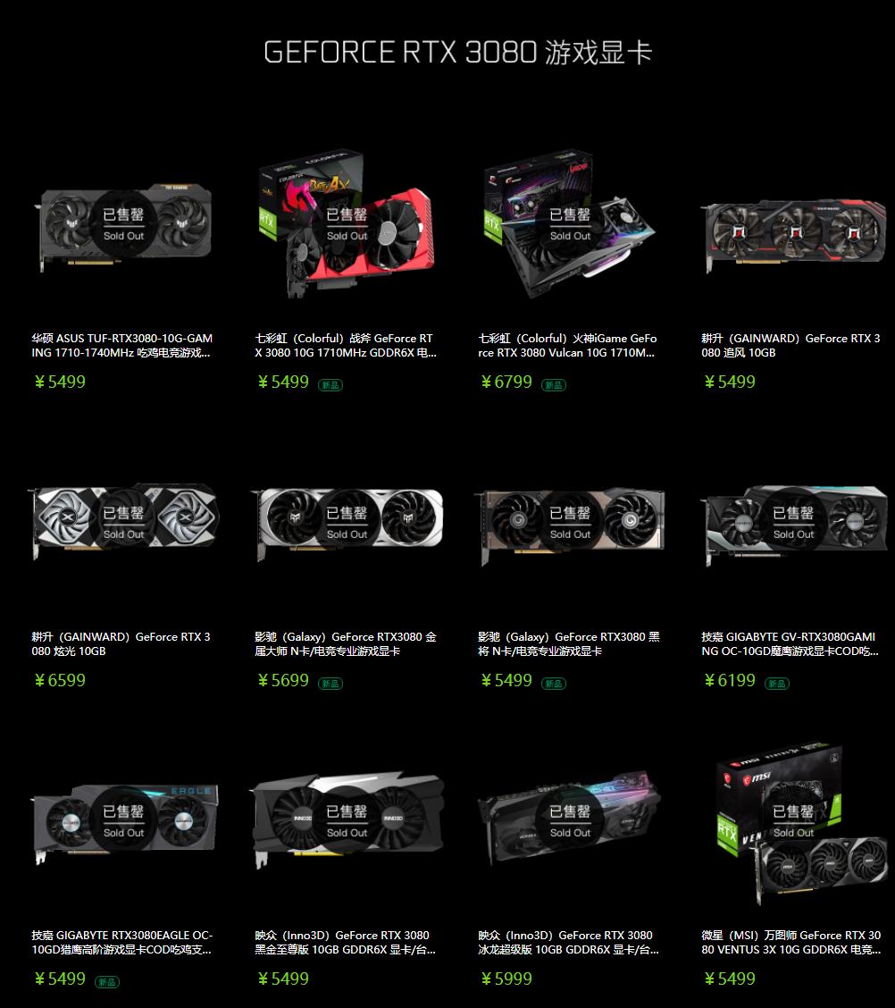 黄牛的几波骚操作，让RTX3080的价格飞到了天上