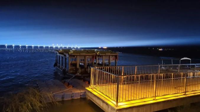 速来打卡濮阳东湖灯光秀雏形初现大气唯美浪漫