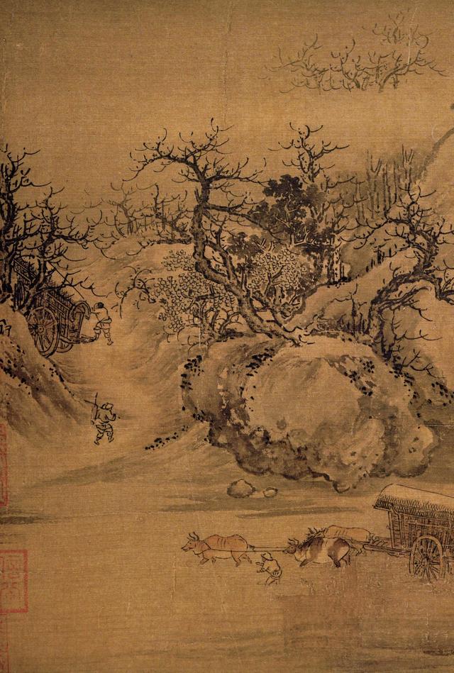 朱锐 《溪山行旅图》局部