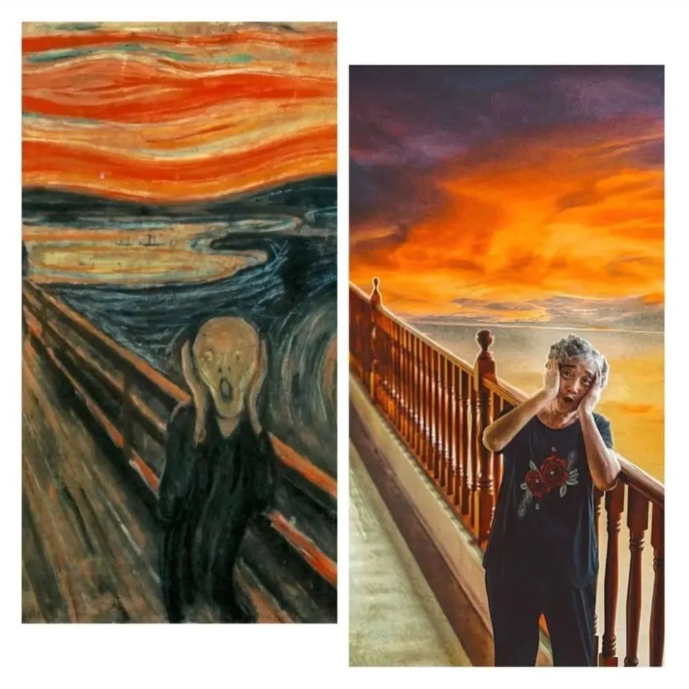 高小微神还原老人cosplay世界名画这组照片火了