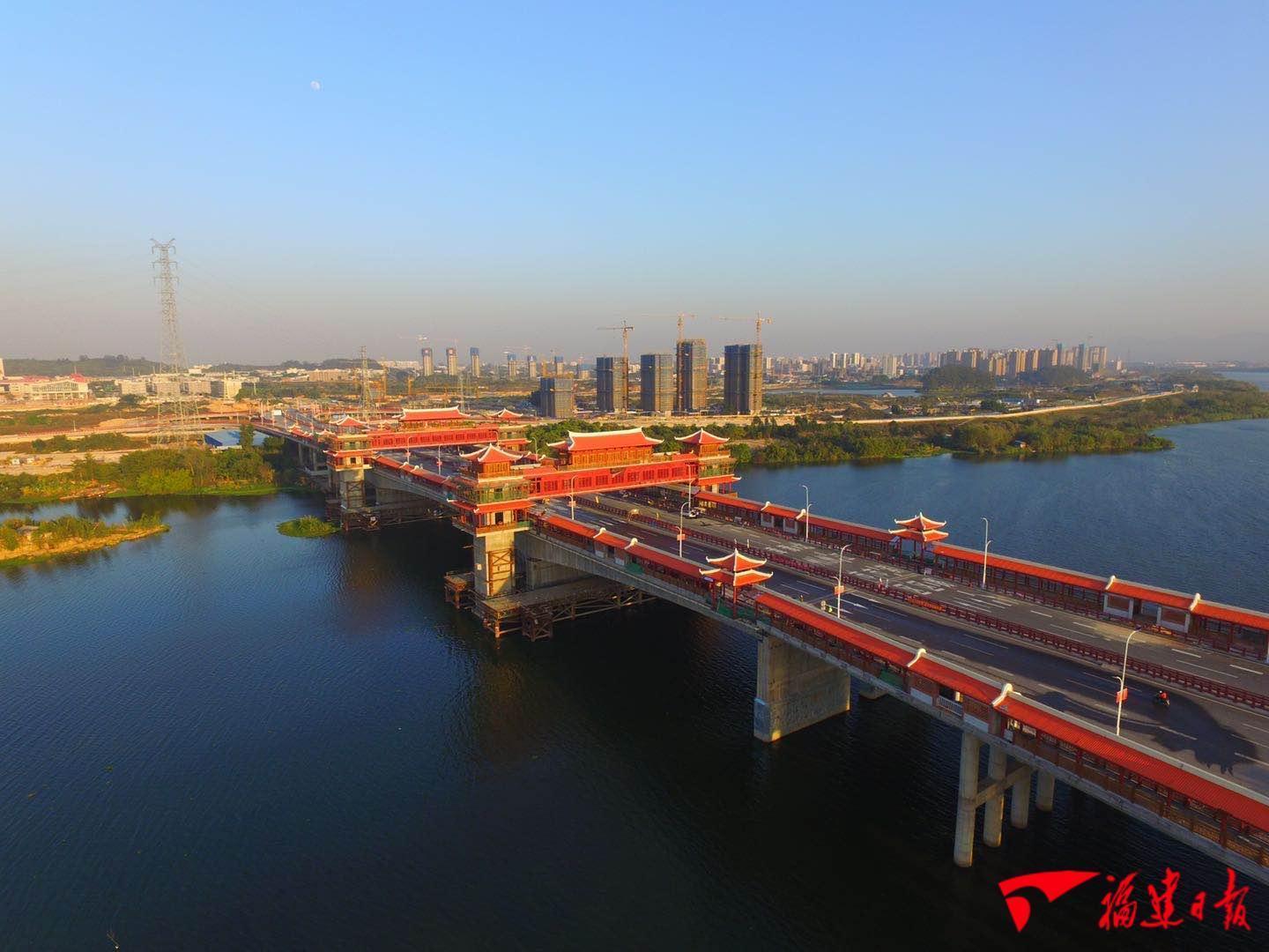 世界跨径最大最长的廊桥漳州金峰大桥顺利通过交工验收