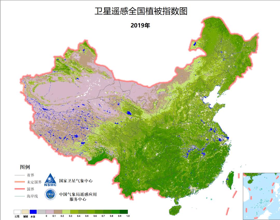 2019年全國植被指數圖.