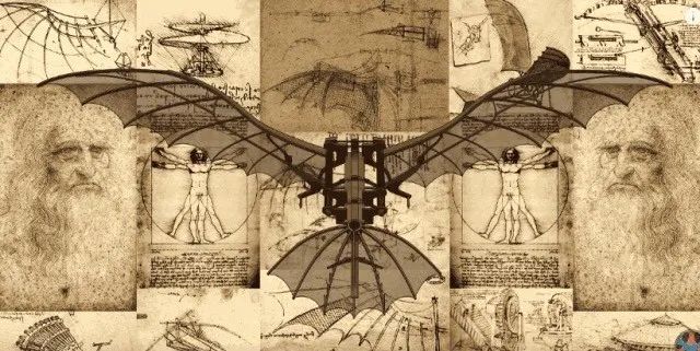 更对影片中达芬奇发明的新奇好玩的装置:潜水服,滑翔翼,齿轮车等,惊喜