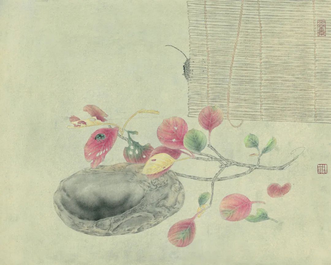 秋韵饶薇师从著名花鸟画家江宏伟,其画风与乃师有着淡色与重彩之异趣