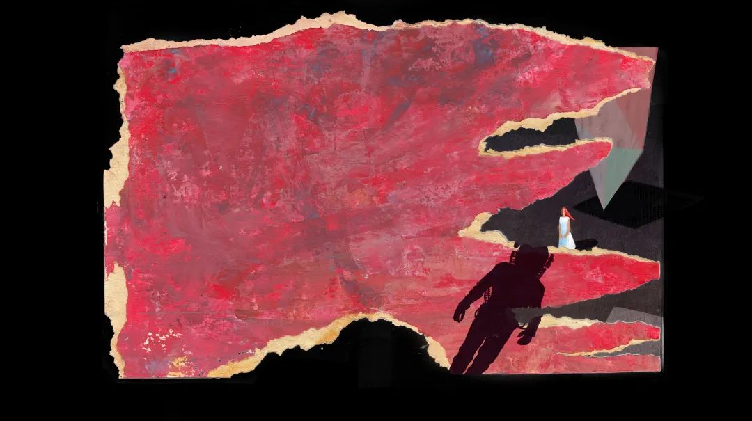 插画家butu绘制,展示韩松代表作《红色海洋》《地铁》等书籍封面及其