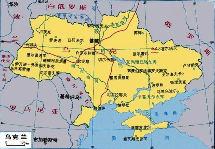 中国和乌克兰边界地图图片