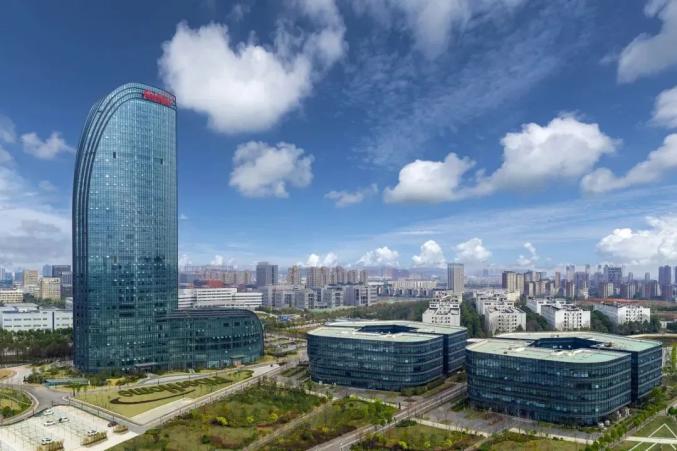 武汉片区武汉未来科技城俯瞰傍晚时分的光谷卷起中国经济拍向世界礁岸