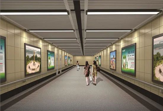 行人过街通道下穿南外环路,地下通道主通道长度为34