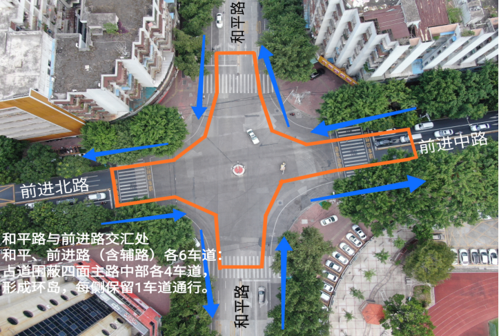 关于对端州城区部分道路实施交通分流的通告