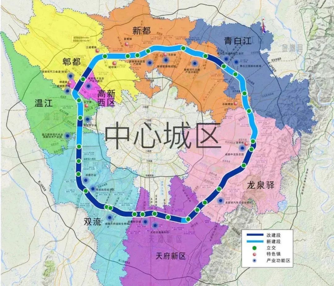 五环路道路限速每小时80公里,建设标准为:车行系统规划区范围按主6辅