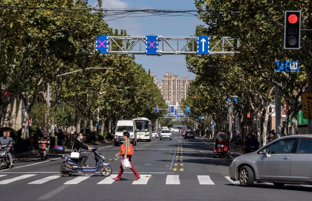 凉城路开通潮汐车道请驾驶员注意交通标识