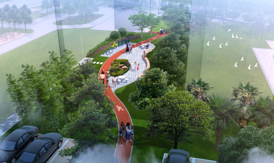 健身步道效果图据悉,目前全市首批27个老旧小区改造任务项目均已