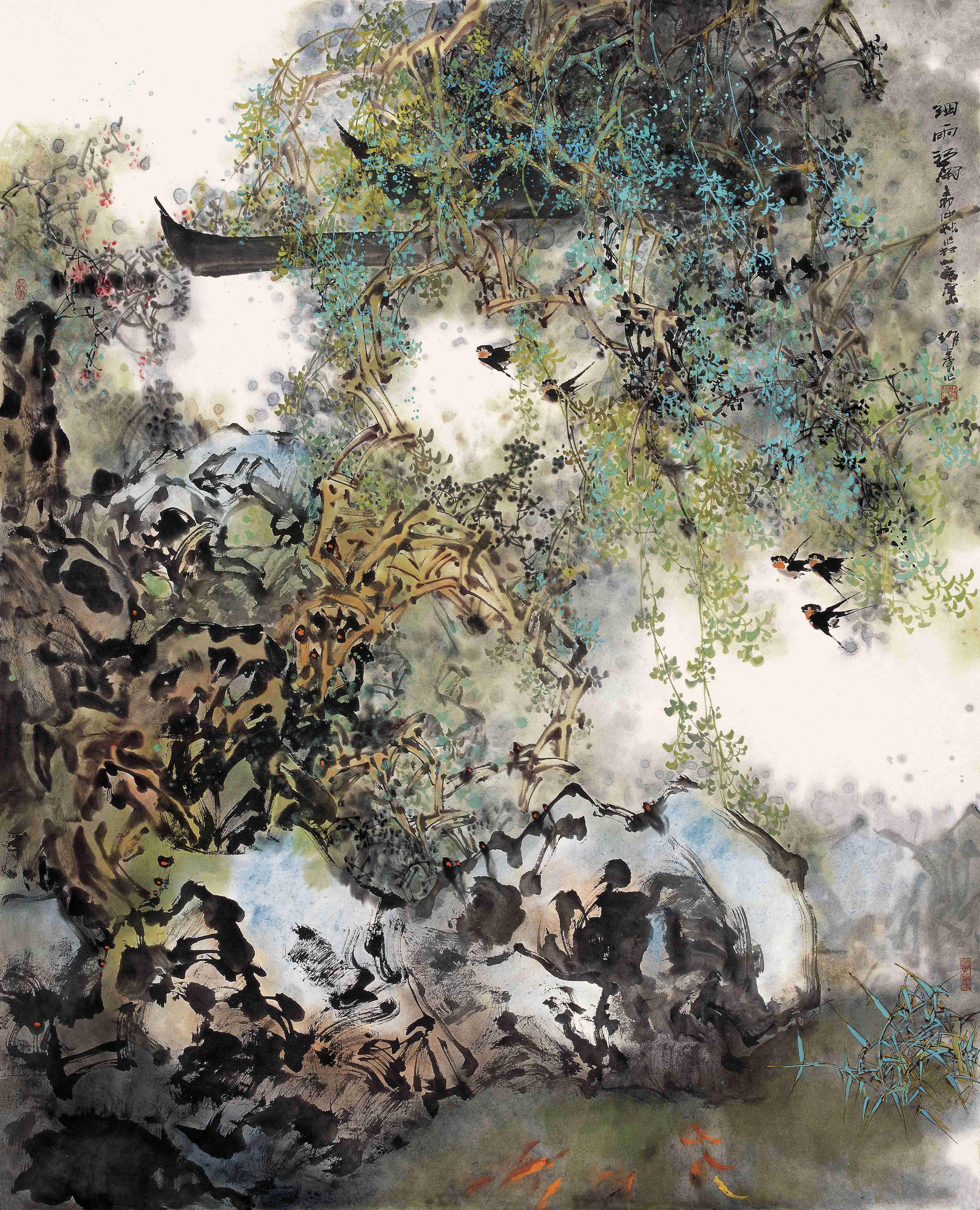 画家赵占东"全景式花鸟画"中的笔墨诗意