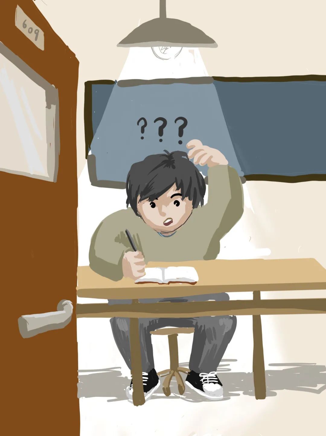 1切叨扰飘扬远方绞尽脑汁 埋头苦干伏案1人1桌板 1本书发现依然奋笔疾