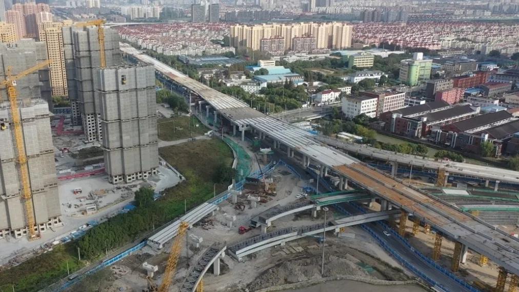 浦东浦西更方便!济阳路快速化改建项目2标主线结构全线贯通