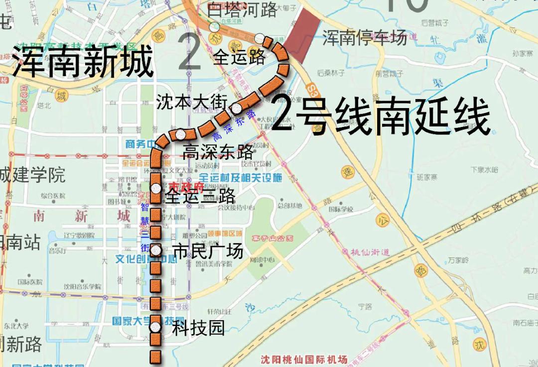 沈阳2号线地铁线路图图片