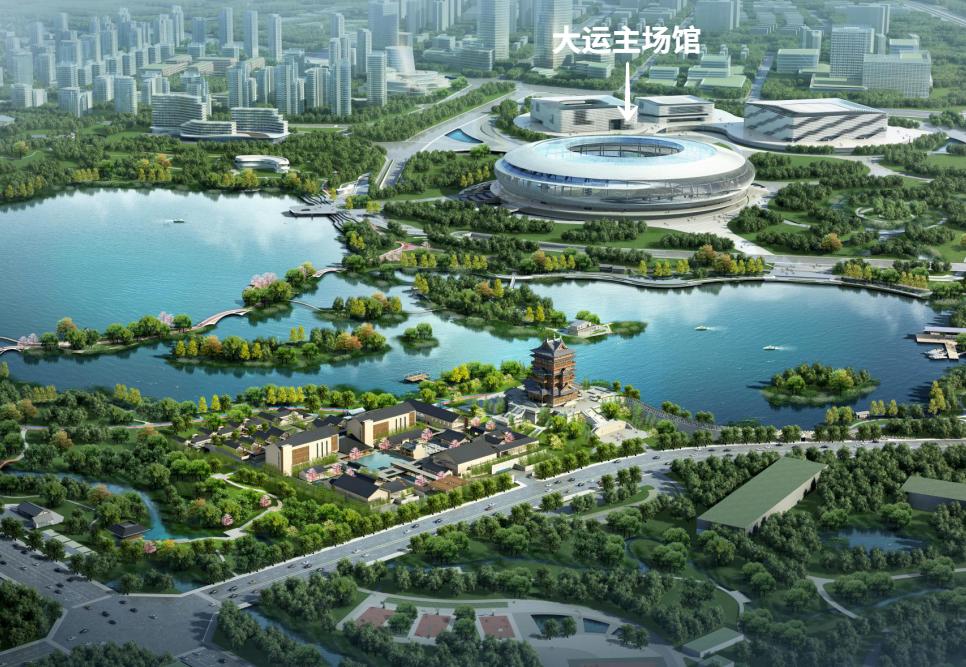 小球馆位于东安新城的东安湖体育公园展现中国风范,蜀川魅力,成都特色