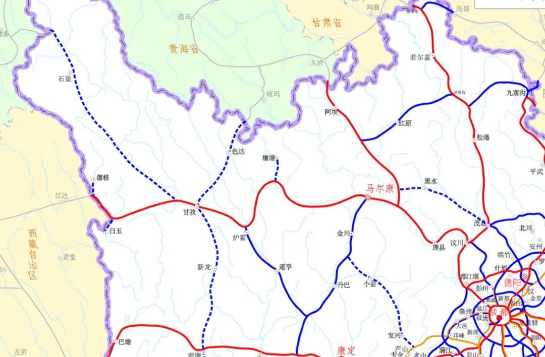 攤開四川高速公路網地圖可以看到,四川與接壤的7省市自治區中,僅與