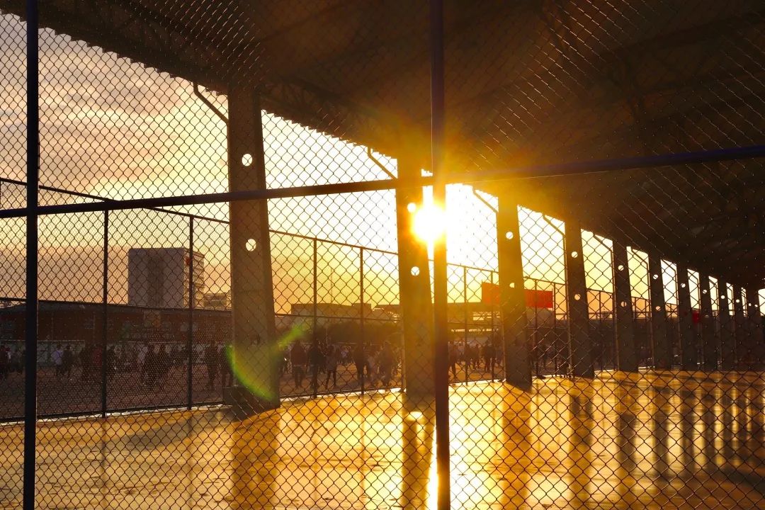 余晖下的校园是另一种风景